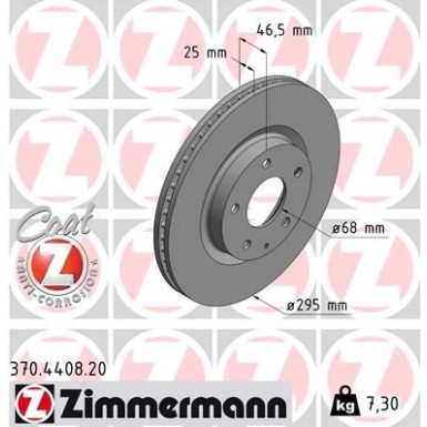 ZIMMERMANN Bremsscheibe | 370.4408.20