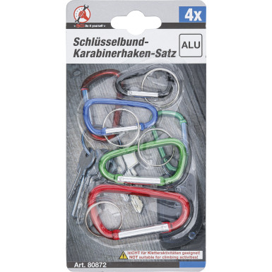 BGS Schlüsselbund-Karabinerhaken-Satz 4-tlg BGS Do it yourself 80872