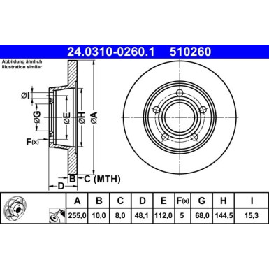 Bremsscheibe Audi T. A6 1.8-3.0 Quattro 97-05 Power Disc | 24.0310-0260.1