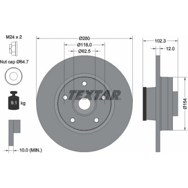 Bremsscheibe Opel T. Vivaro 1.9-2.5D 01- Mit Abs-Lager PRO 92153703