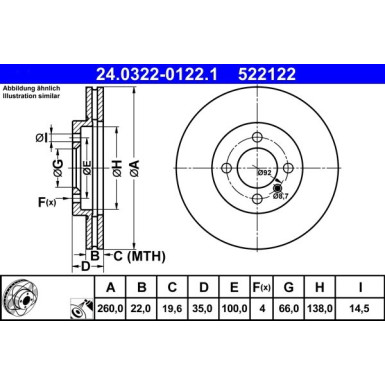 Bremsscheibe Bmw S. 3 1.6-2.7 83-94 Power Disc | 24.0322-0122.1
