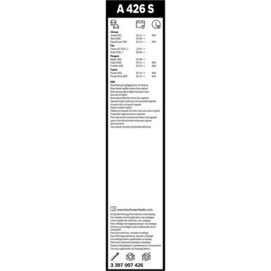 BOSCH | Scheibenwischer Aerotwin A426S 650/475 | FIAT Fiorino | 3397007426