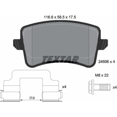 Bremsbelagsatz Vw T. A4/A5/Q5 07- 2.0-4.0/Quattro Disc 330Mm | 2460601