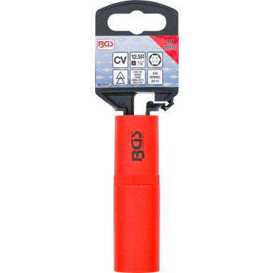 BGS VDE-Steckschlüssel-Einsatz Sechskant | Antrieb Innenvierkant 12,5 mm (1/2"""") | SW 17 mm | 72067