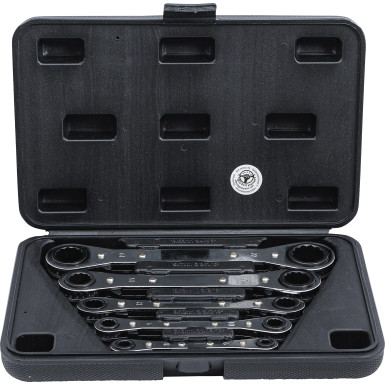 BGS Ratschen-Ringschlüssel-Satz, gerade, umschaltbar SW 6 x 8 - 19 x 22 mm 5-tlg BGS Do it yourself 1450