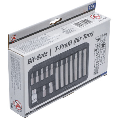 BGS Bit-Satz Antrieb Außensechskant 10 mm (3/8 ) T-Profil (für Torx) 15-tlg BGS Do it yourself 5040