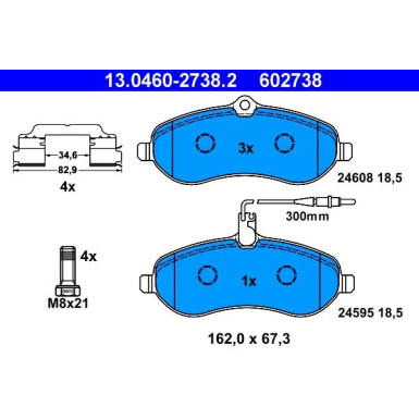 Bremsbelagsatz Citroen P. Jumpy 1.6-2.0 Hdi 07 | 13.0460-2738.2