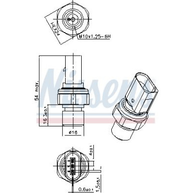 NISSENS Druckschalter, Klimaanlage 301101 FIRST FIT