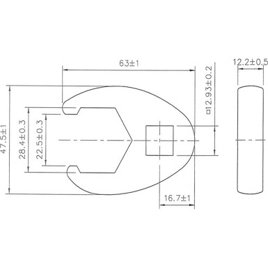 BGS Hahnenfußschlüssel | Antrieb Innenvierkant 12,5 mm (1/2"""") | SW 28 mm | 1757-28