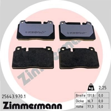 ZIMMERMANN Bremsbelagsatz, Scheibenbremse | 25643.970.1