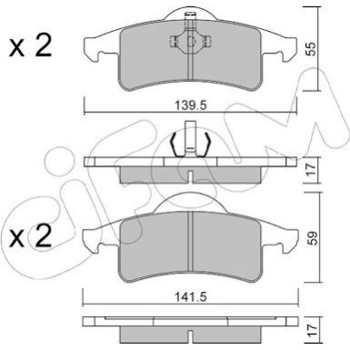 CIFAM Bremsbelagsatz, Scheibenbremse 822-526-0