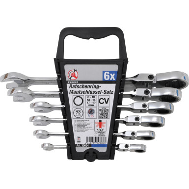 BGS Ratschenring-Maulschlüssel-Satz | flexible Köpfe | SW 8 - 19 mm | 6-tlg | 30004
