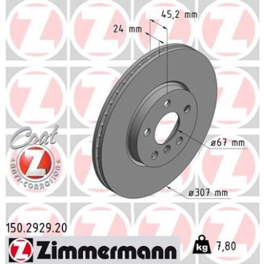 ZIMMERMANN Bremsscheibe | 150.2929.20