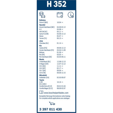 3 397 011 430 Wischblatt Rear