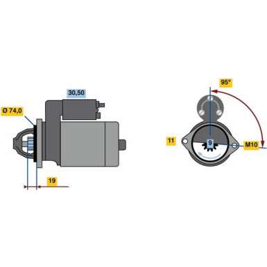 Starter TOYOTA Avensis, Corolla Verso 0 986 023 260