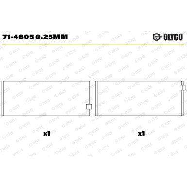 GLYCO Pleuellager 71-4805 0.25mm