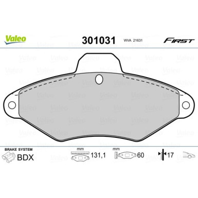 VALEO Bremsbeläge VALEO Bremsbeläge