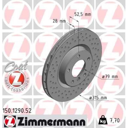 11 481 030 Sport Bremsscheibe VA li Spor 150.1290.52 11 481 030 Sport Bremsscheibe VA li Spor 150.1290.52