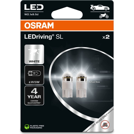 OSRAM LED W5W 12V 1W W2.1x9.5d LEDriving SL White 6000K OSRAM LED W5W 12V 1W W2.1x9.5d LEDriving SL White 6000K