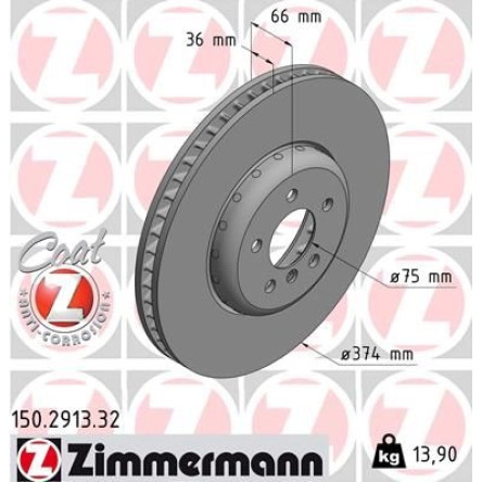 ZIMMERMANN Bremsscheibe 150.2913.32 ZIMMERMANN Bremsscheibe 150.2913.32