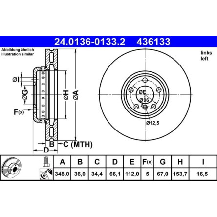 Bremsscheibe 24.0136-0133.2