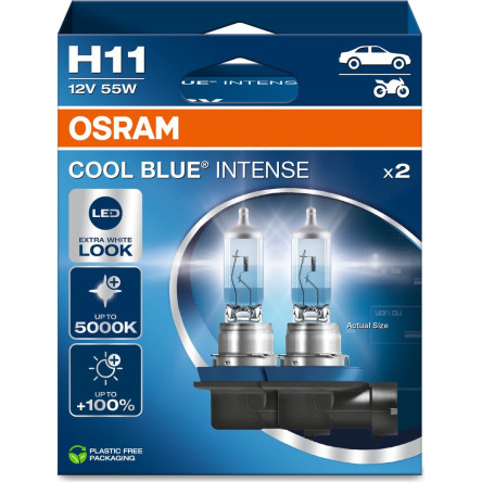Osram | H11 12V 55W PGJ19-2 Cool Blue Intense NextGen. 5000K +100% Duo 2st | 64211CBN-2HB Osram | H11 12V 55W PGJ19-2 Cool Blue Intense NextGen. 5000K +100% Duo 2st | 64211CBN-2HB