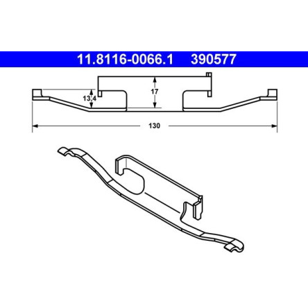 ATE Feder, Bremssattel 11.8116-0066.1 ATE Feder, Bremssattel 11.8116-0066.1