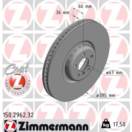 ZIMMERMANN Bremsscheibe 150.2962.32 ZIMMERMANN Bremsscheibe 150.2962.32