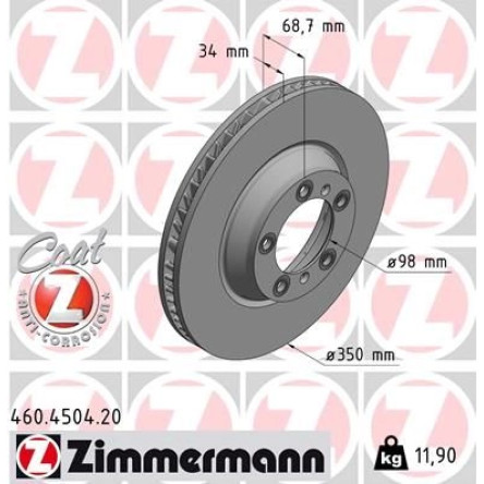 ZIMMERMANN Bremsscheibe 460.4504.20 ZIMMERMANN Bremsscheibe 460.4504.20