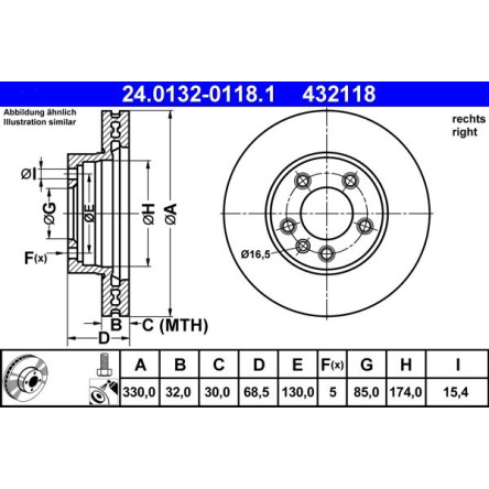 Bremsscheibe Porsche P. Cayenne 24.0132-0118.1 Bremsscheibe Porsche P. Cayenne 24.0132-0118.1