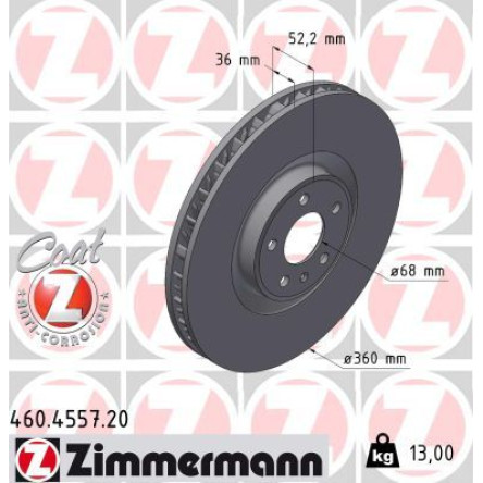 ZIMMERMANN Bremsscheibe 460.4557.20 ZIMMERMANN Bremsscheibe 460.4557.20