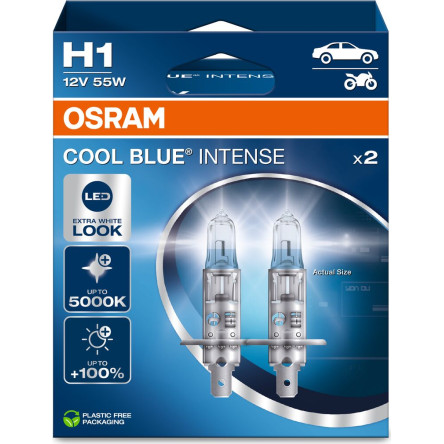 Osram | H1 12V 55W P14.5s Cool Blue Intense NextGen. 5000K +100% Duo 2st | 64150CBN-2HB Osram | H1 12V 55W P14.5s Cool Blue Intense NextGen. 5000K +100% Duo 2st | 64150CBN-2HB