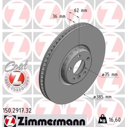 ZIMMERMANN Bremsscheibe 150.2917.32 ZIMMERMANN Bremsscheibe 150.2917.32