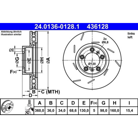 Bremsscheibe Porsche P. Panamera 3.0-4.8 09-13 Le 24.0136-0128.1 Bremsscheibe Porsche P. Panamera 3.0-4.8 09-13 Le 24.0136-0128.1