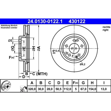 Bremsscheibe Db P. W124/R129 4.2-6.0 91-01 Pr 24.0130-0122.1 Bremsscheibe Db P. W124/R129 4.2-6.0 91-01 Pr 24.0130-0122.1