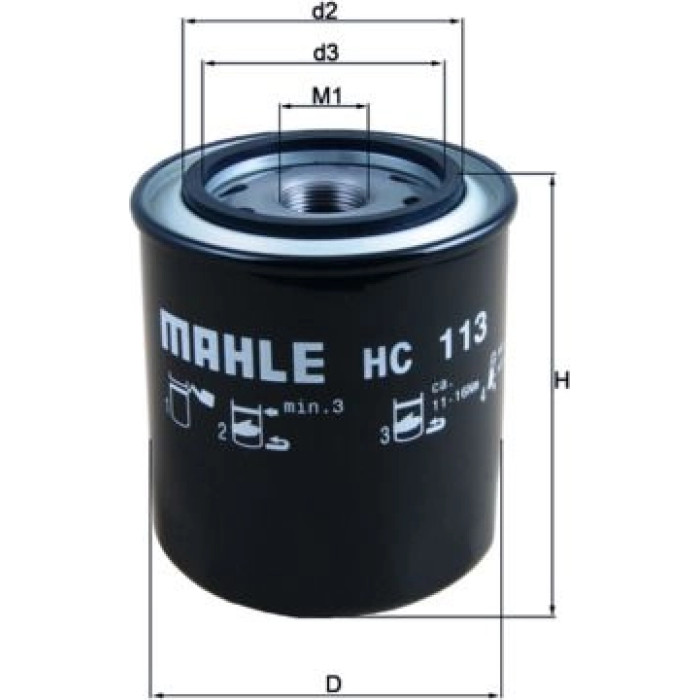 MAHLE Hydraulikfilter, Automatikgetriebe HC 113 MAHLE Hydraulikfilter, Automatikgetriebe HC 113