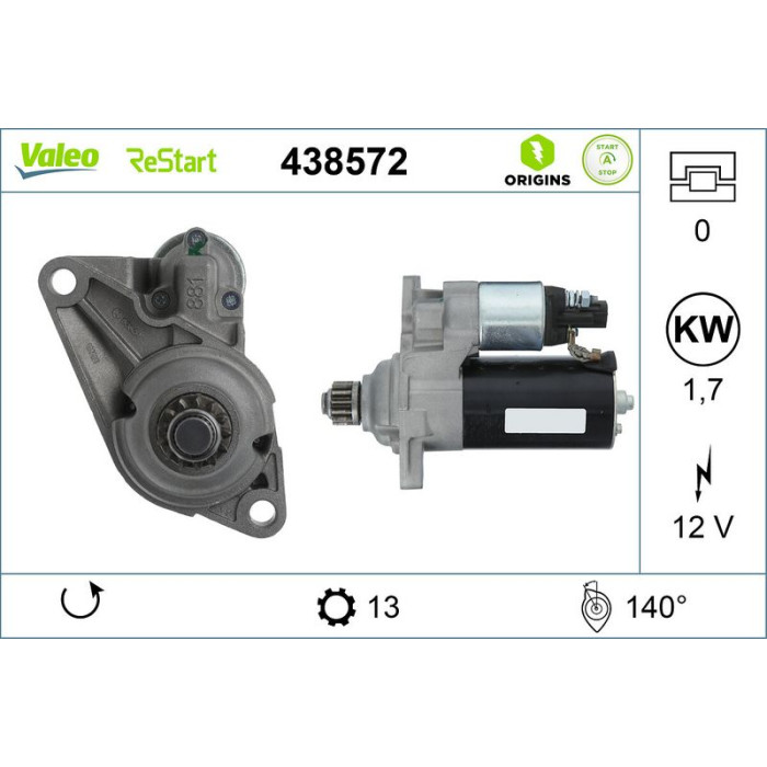 Valeo Anlasser 438572 Valeo Anlasser 438572