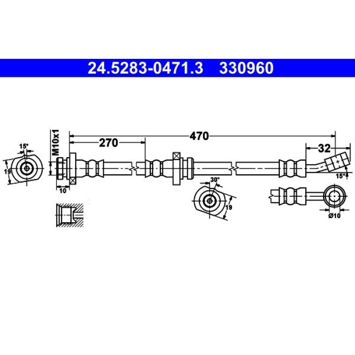 ATE Bremsschlauch 24.5283-0471.3 ATE Bremsschlauch 24.5283-0471.3