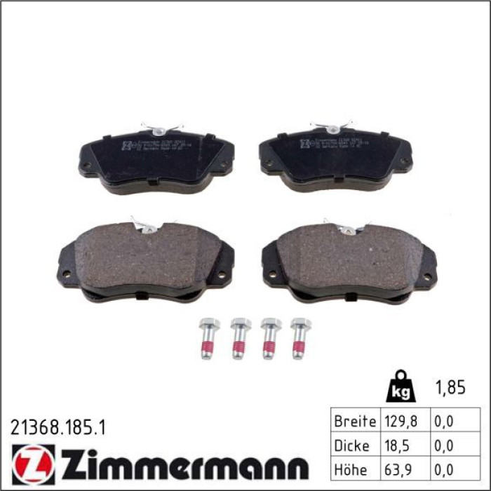 ZIMMERMANN Bremsbeläge 21368.185.1 ZIMMERMANN Bremsbeläge 21368.185.1