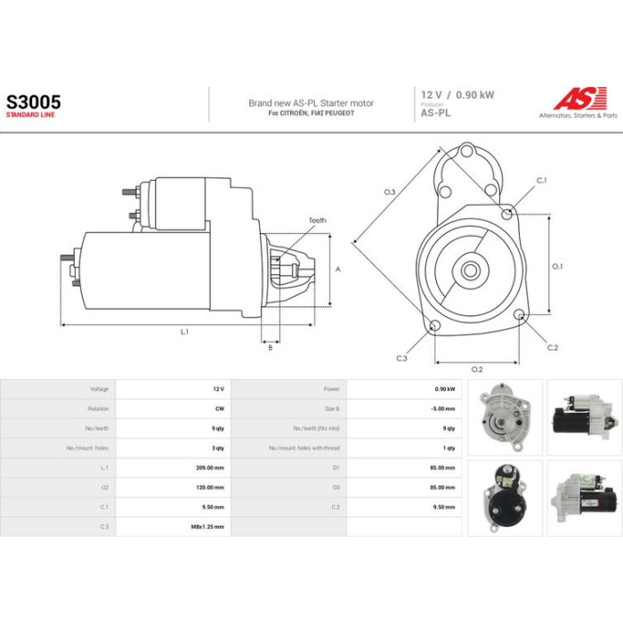S3005 AS-PL Anlasser (Starter) S3005