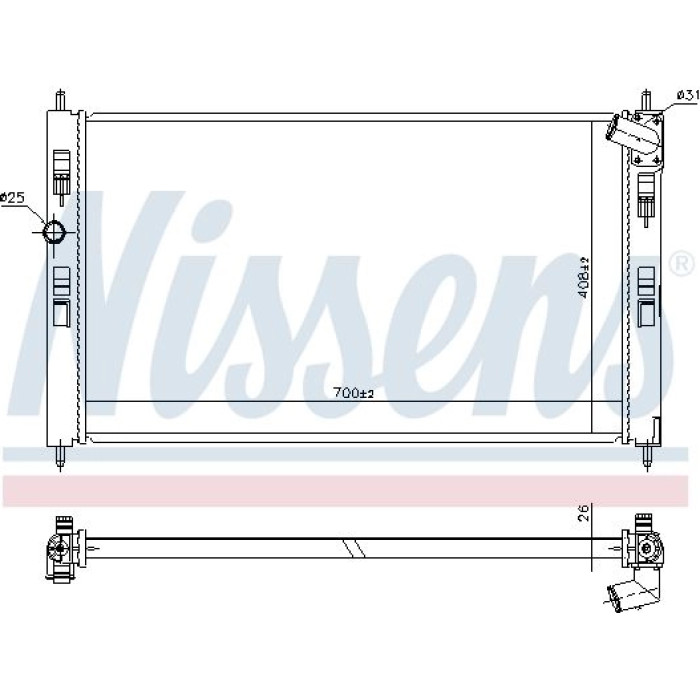Nissens Wasserkühler PKW 636032 Nissens Wasserkühler PKW 636032