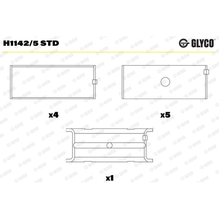 GLYCO Kurbelwellenlager H1142/5 STD GLYCO Kurbelwellenlager H1142/5 STD