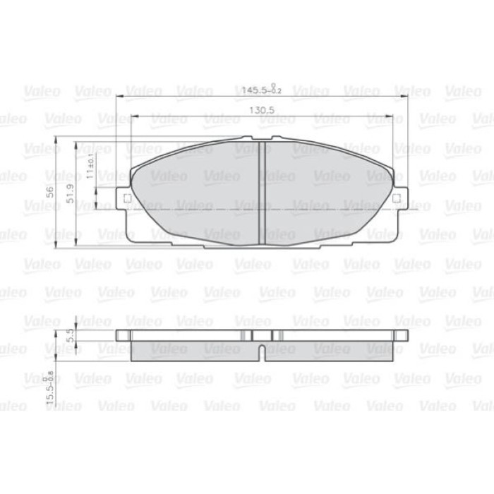 Valeo Bremsbelagsatz 872680 Valeo Bremsbelagsatz 872680