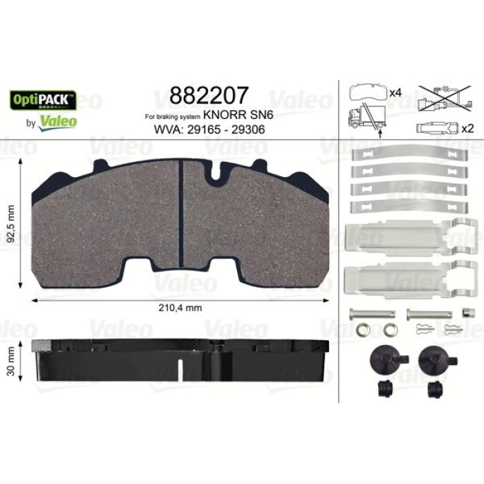 Valeo Bremsbelagsatz 882207 Valeo Bremsbelagsatz 882207