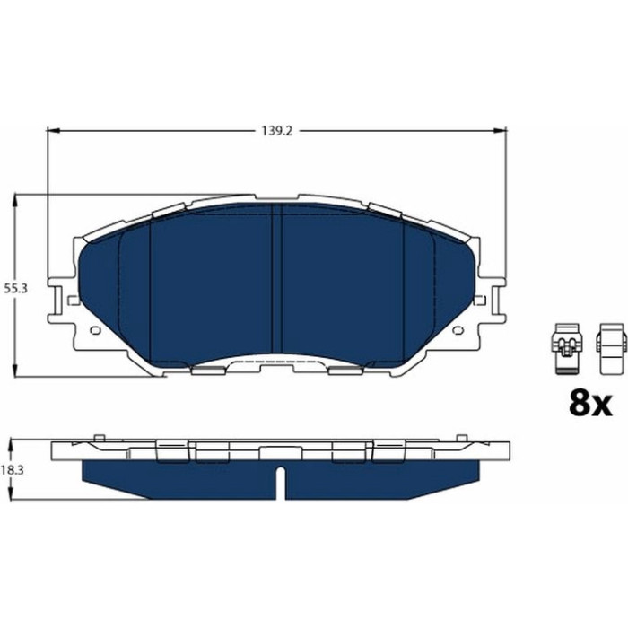 TRW Bremsbeläge Vorderachse Electric Blue GDB3425BTE TRW Bremsbeläge Vorderachse Electric Blue GDB3425BTE
