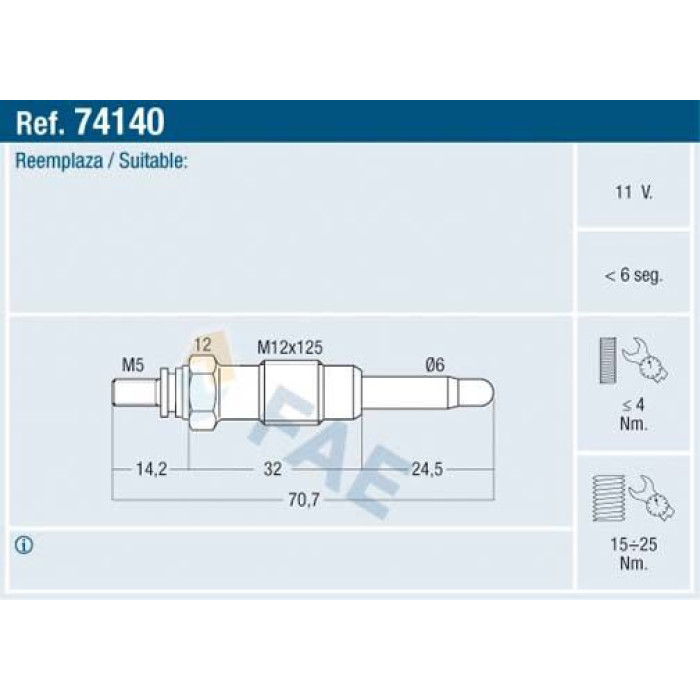 FAE Glühkerze 74140 FAE Glühkerze 74140