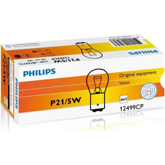12499CP PHILIPS P21/5W Glühlampe 12 V 21/5 W BAY15d - 12499CP - l 12499CP PHILIPS P21/5W Glühlampe 12 V 21/5 W BAY15d - 12499CP - l