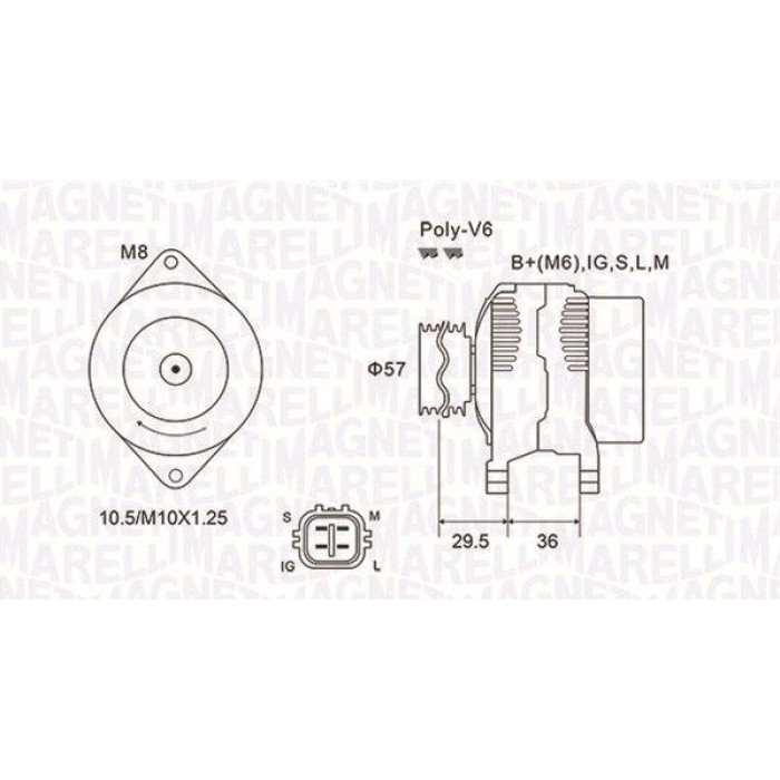 Magneti Marelli Lichtmaschine 063732102010 Magneti Marelli Lichtmaschine 063732102010