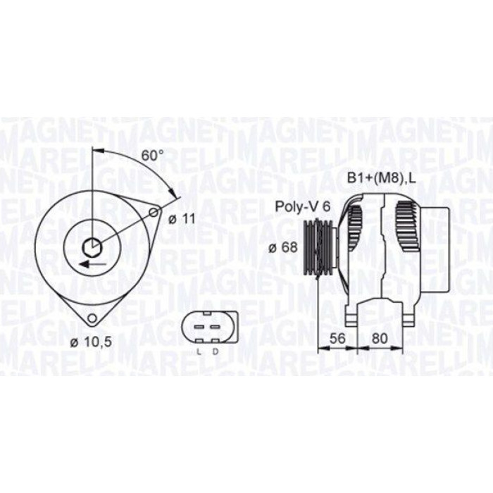 Magneti Marelli Lichtmaschine 063731557010 Magneti Marelli Lichtmaschine 063731557010