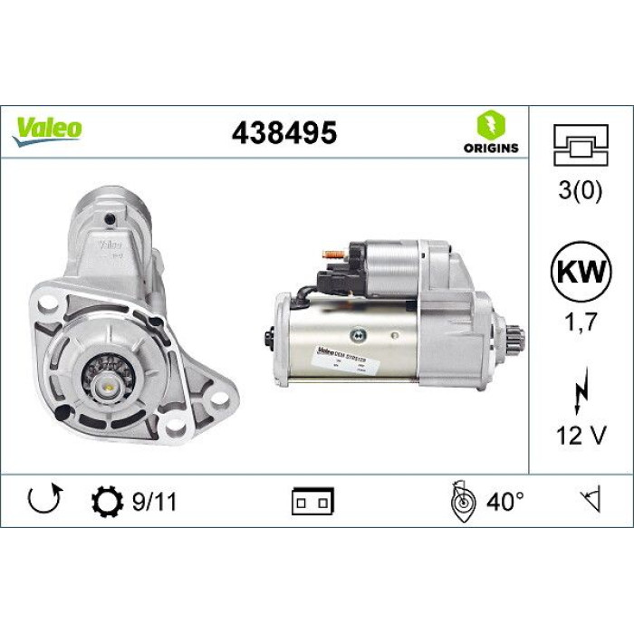 Valeo Anlasser 438495 Valeo Anlasser 438495